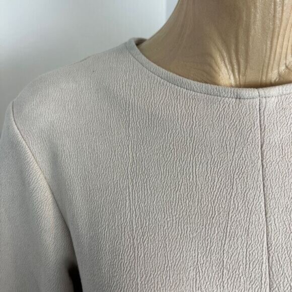 Vintage Made in Canada Meg Shop Large Faux Leather Long Bell Sleeve Mini Dress - Picture 4 of 16